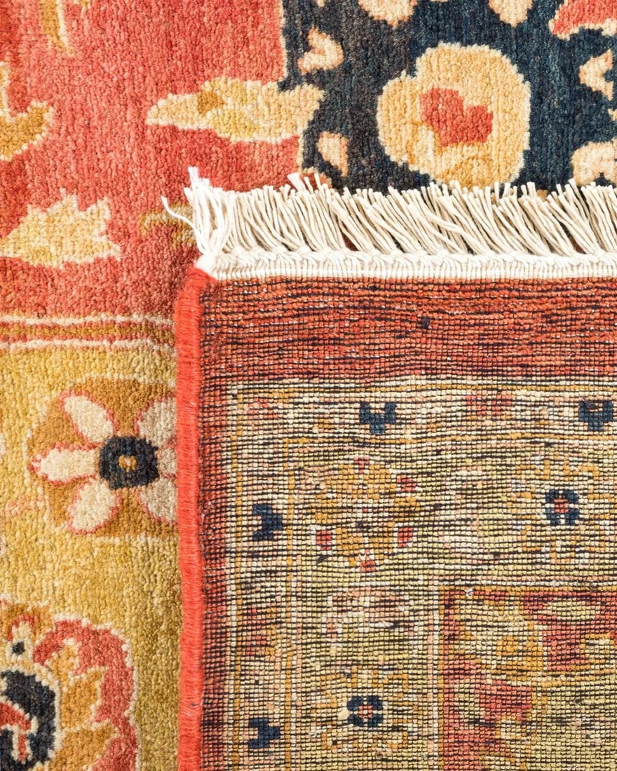 Vintage Moroccan Hand Knotted Wool Area Rug, Orange - 6'1" X 8'10" - 5