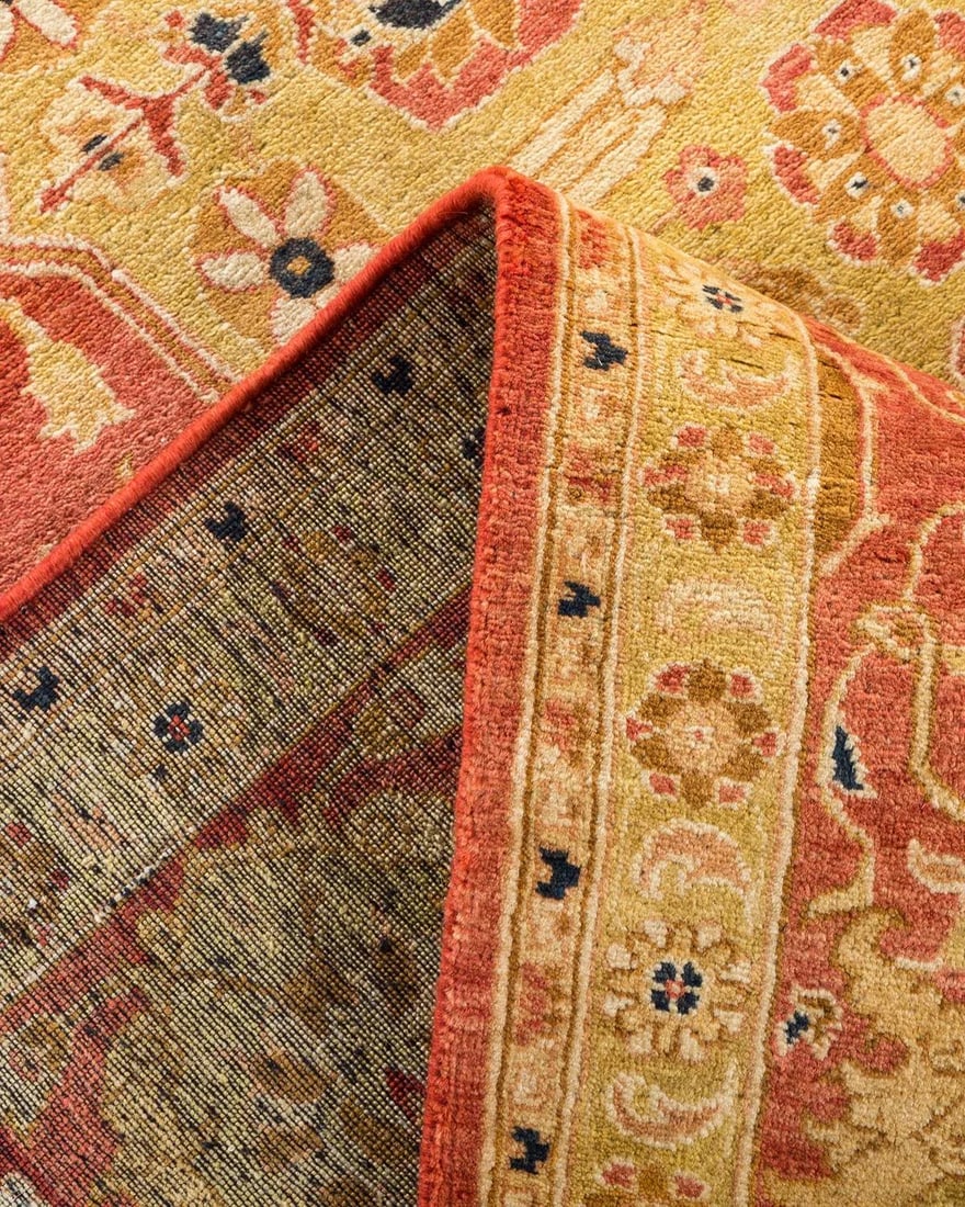 Vintage Moroccan Hand Knotted Wool Area Rug, Orange - 6'1" X 8'10" - 6
