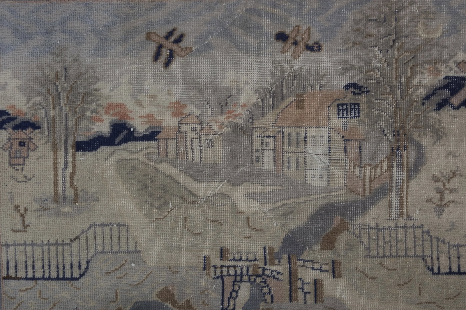 Vintage Village Pictorial Turkish Rug 3'8'' X 4'10'' - 8