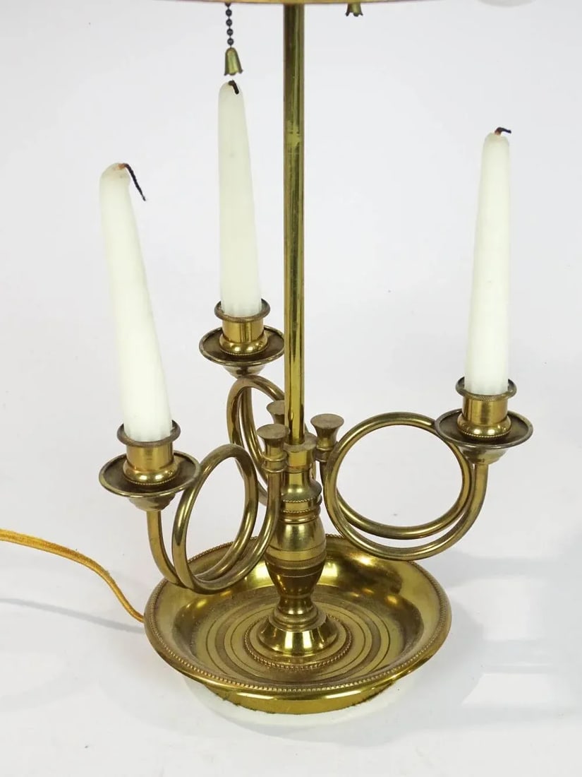 Early 20th Century French Tole Bouillotte Lamp in Red and Brass - 2