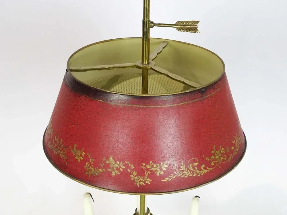 Early 20th Century French Tole Bouillotte Lamp in Red and Brass - 4
