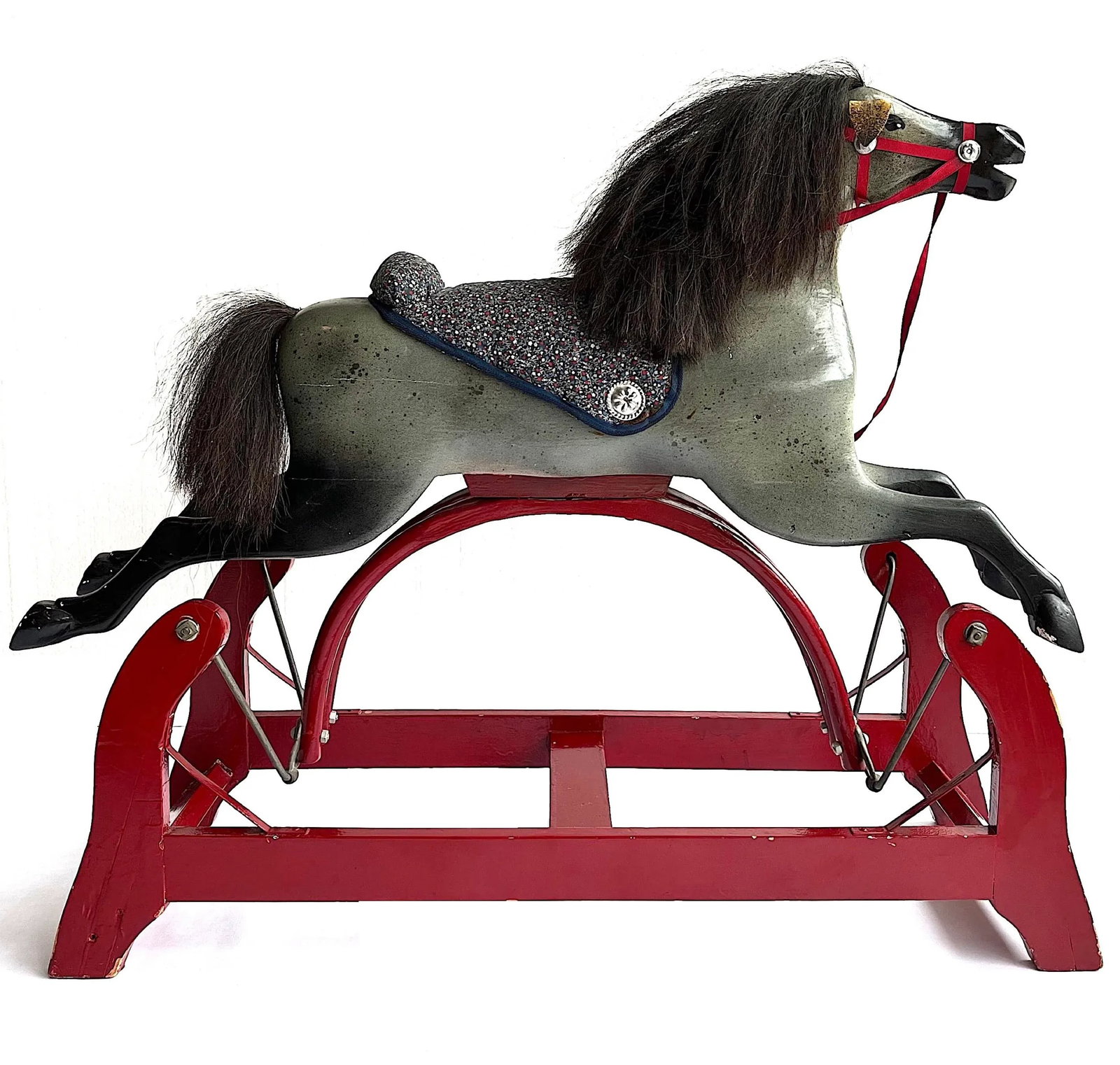 Antique Whitney Reed Rocking Glider Horse - 13
