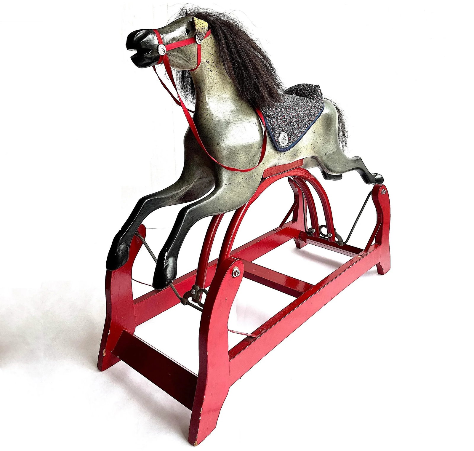 Antique Whitney Reed Rocking Glider Horse - 2