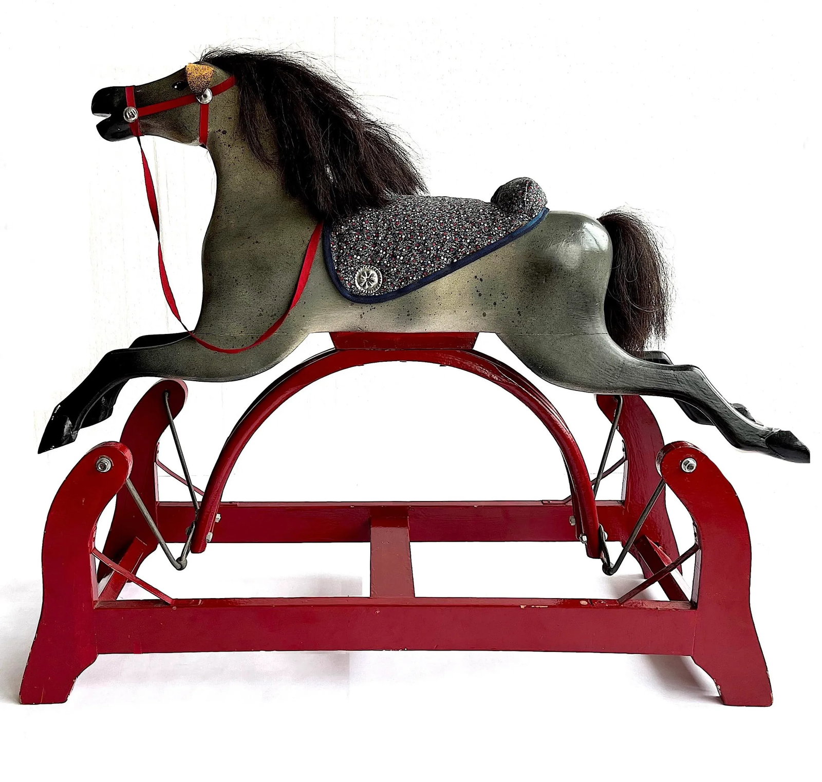 Antique Whitney Reed Rocking Glider Horse - 3