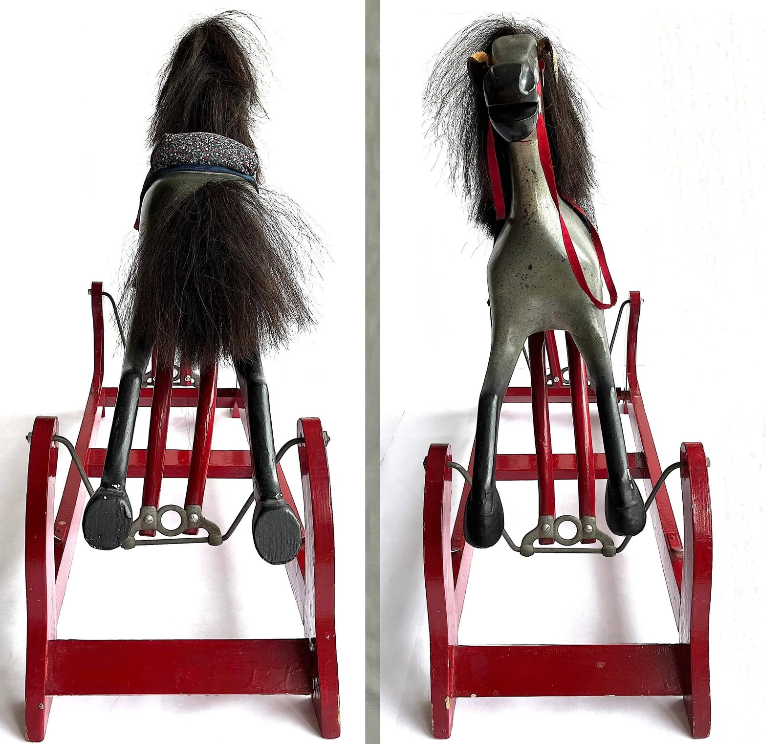Antique Whitney Reed Rocking Glider Horse - 4