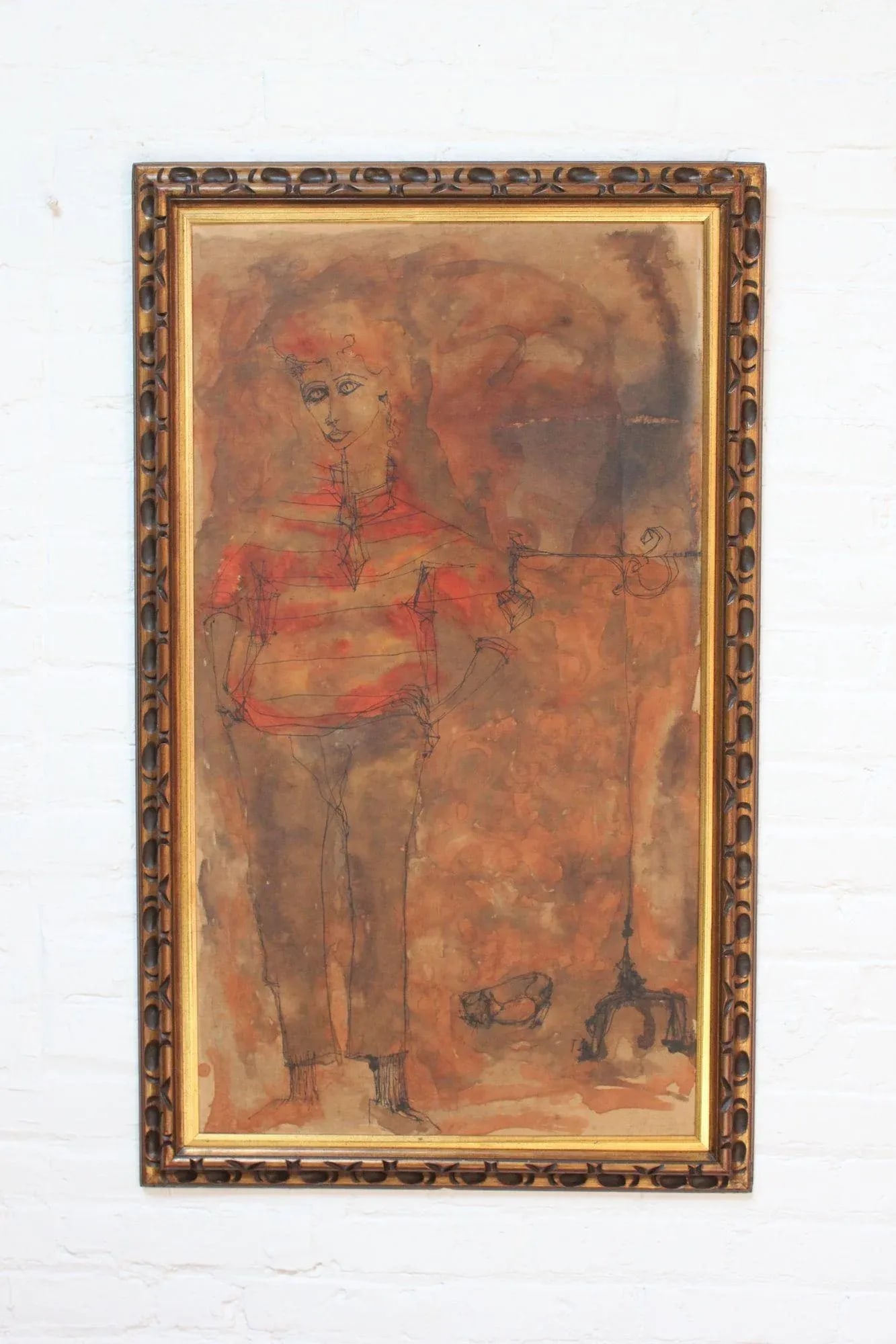 Iris Brody Oil Wash on Masonite Figural Study - 13