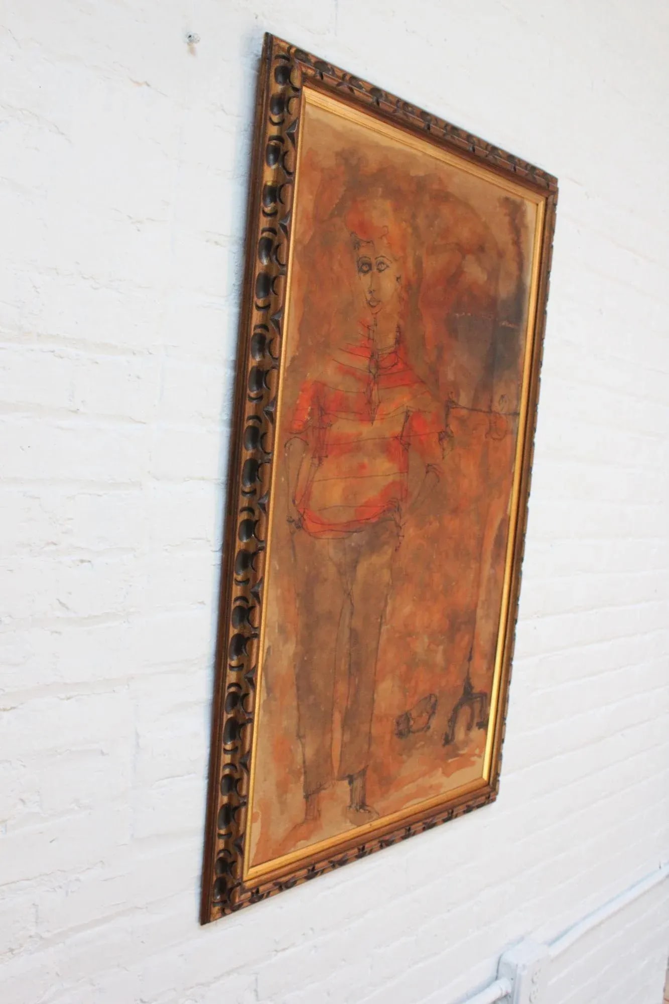 Iris Brody Oil Wash on Masonite Figural Study - 2