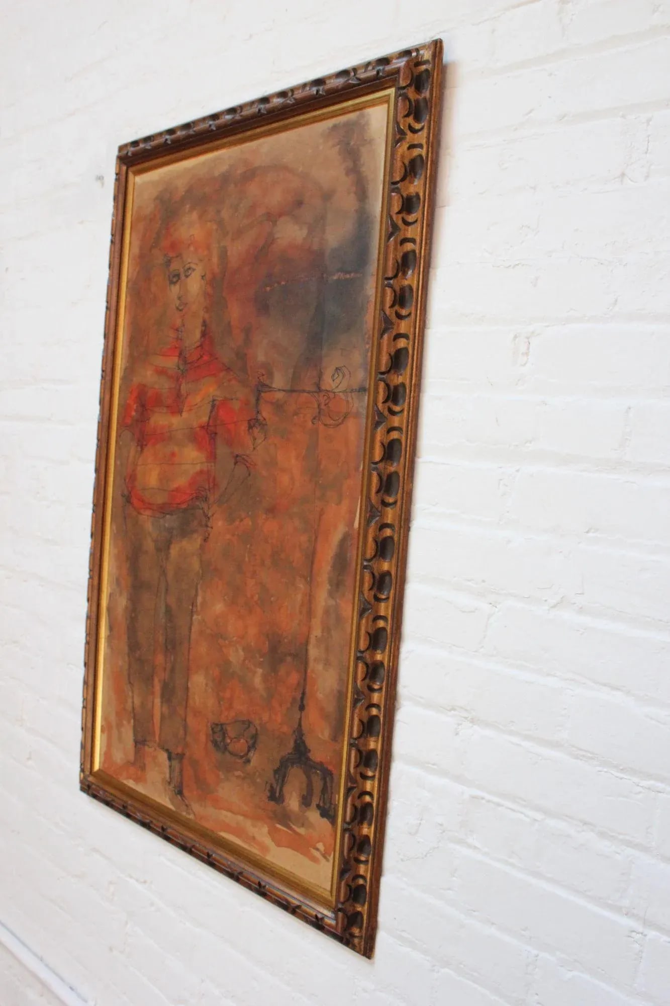 Iris Brody Oil Wash on Masonite Figural Study - 3