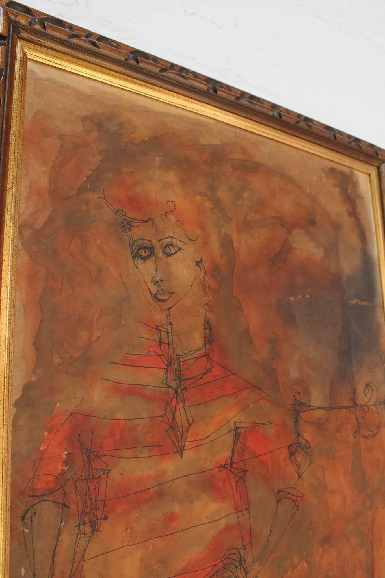 Iris Brody Oil Wash on Masonite Figural Study - 5