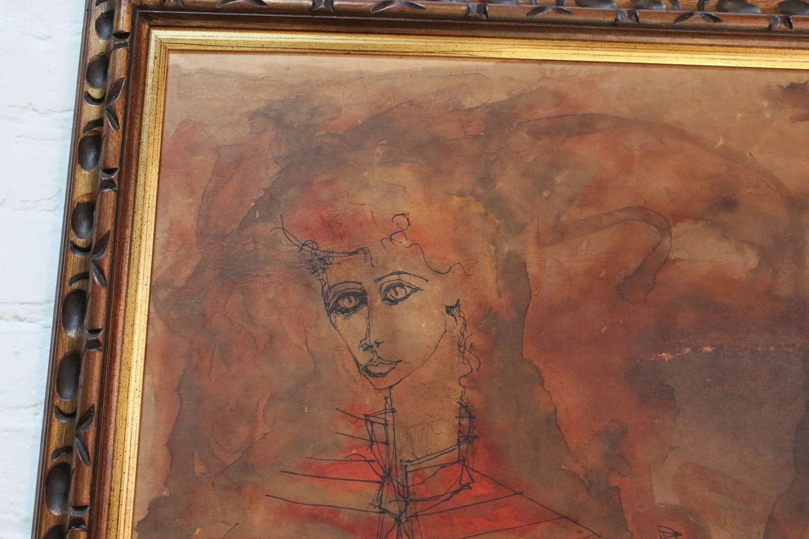 Iris Brody Oil Wash on Masonite Figural Study - 6