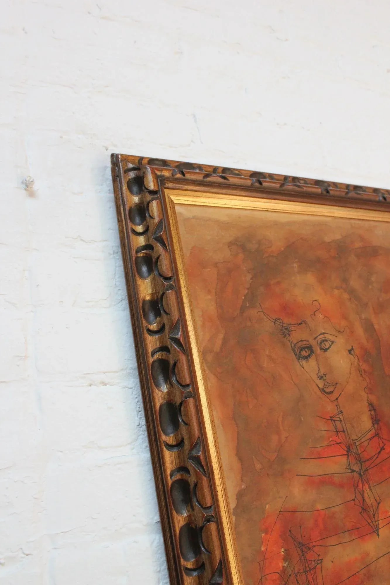 Iris Brody Oil Wash on Masonite Figural Study - 7