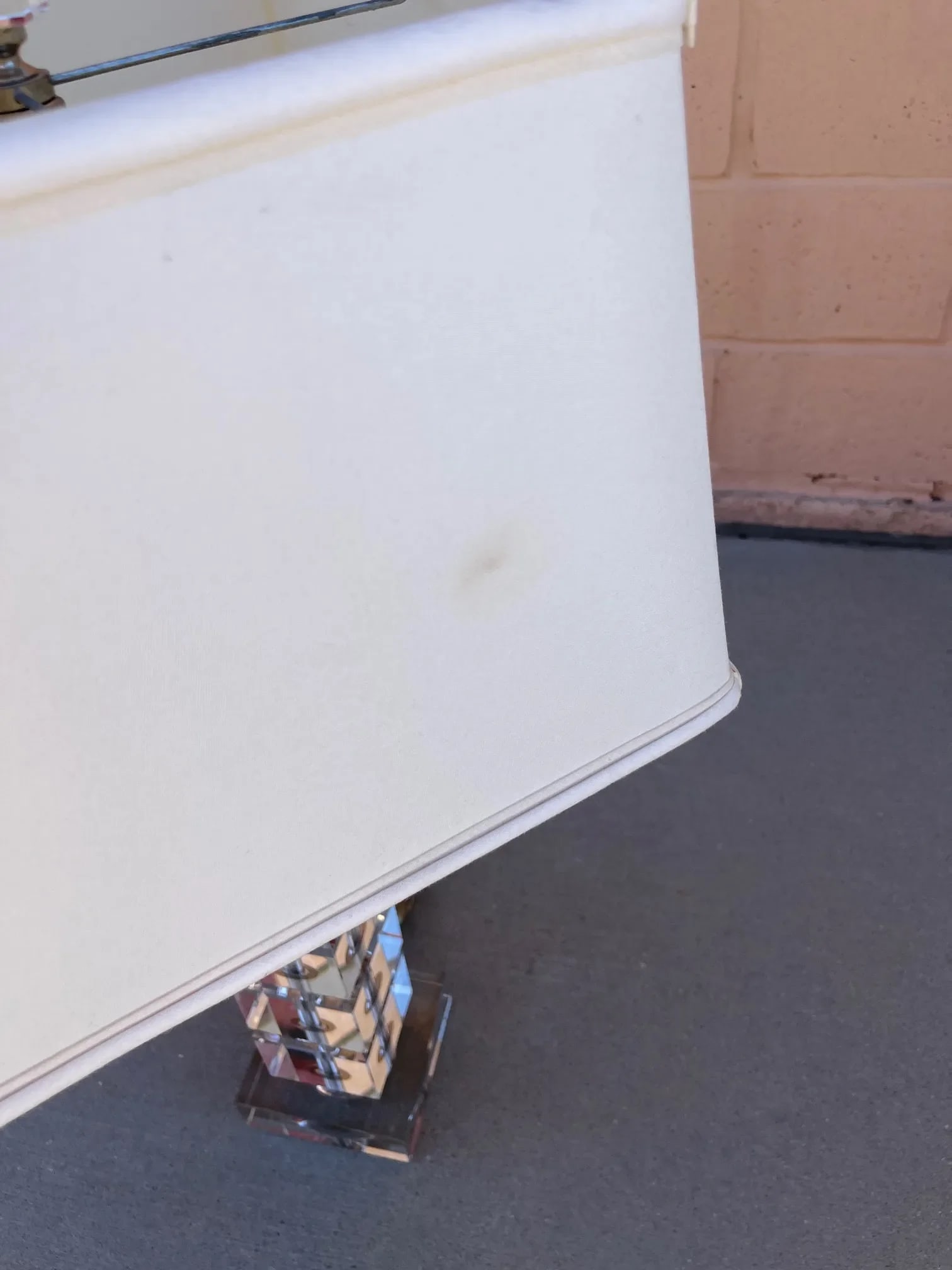 Crystal Cubed Stacked Table Lamp W/Shade - 4