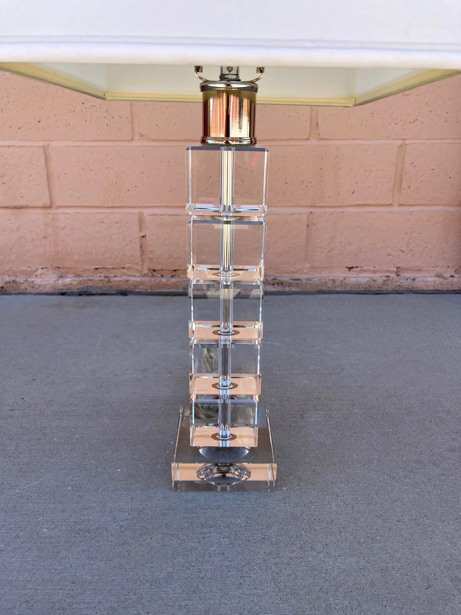 Crystal Cubed Stacked Table Lamp W/Shade - 5