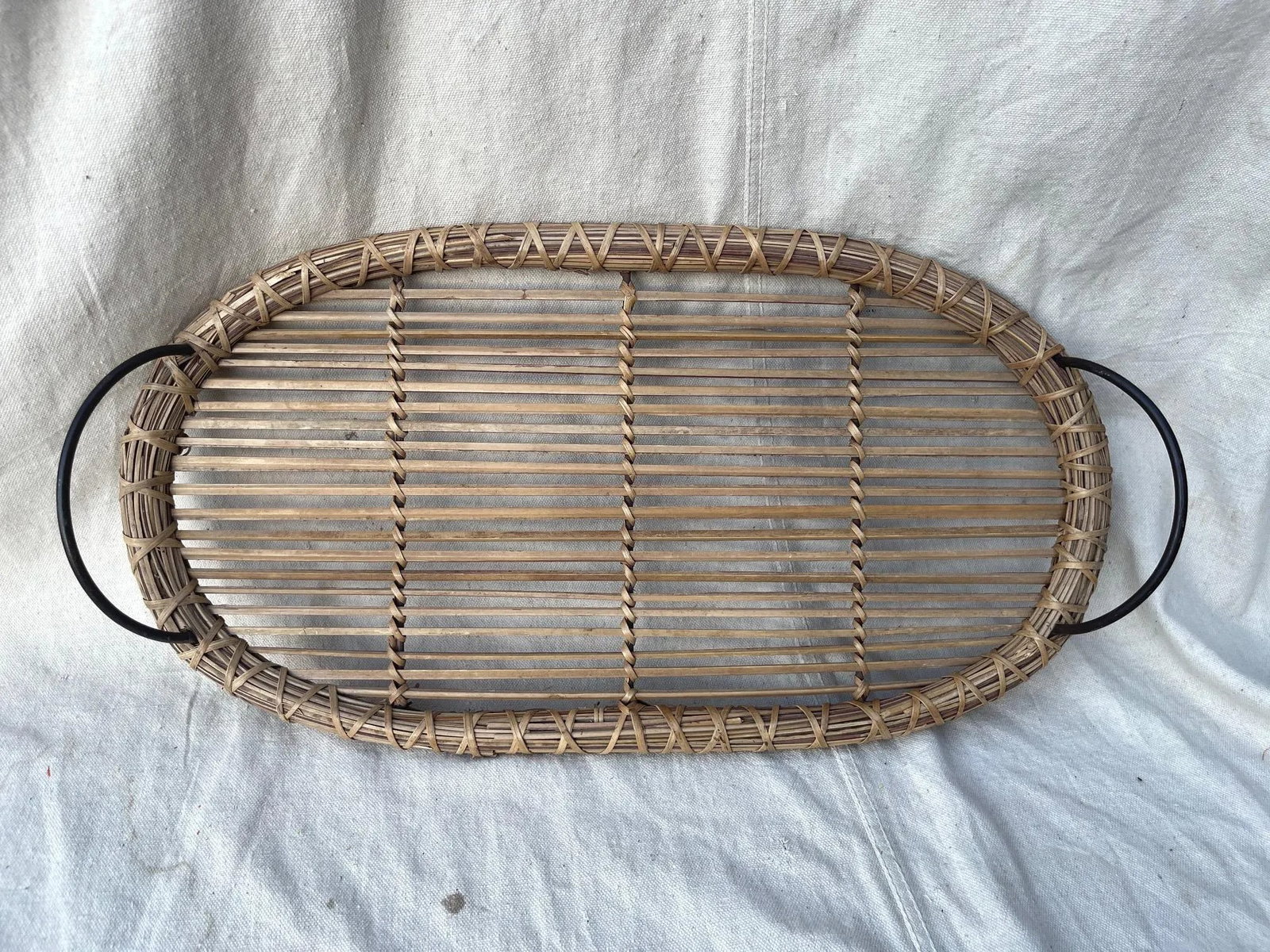 1990s Woven Arurog Rattan Serving Tray - 2