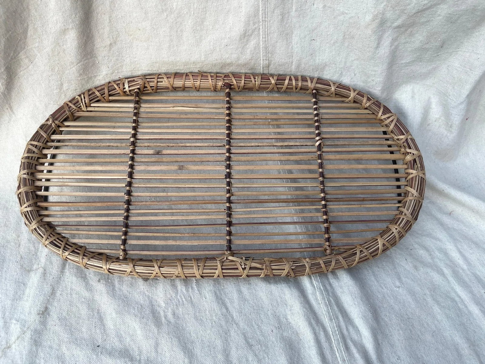 1990s Woven Arurog Rattan Serving Tray - 3