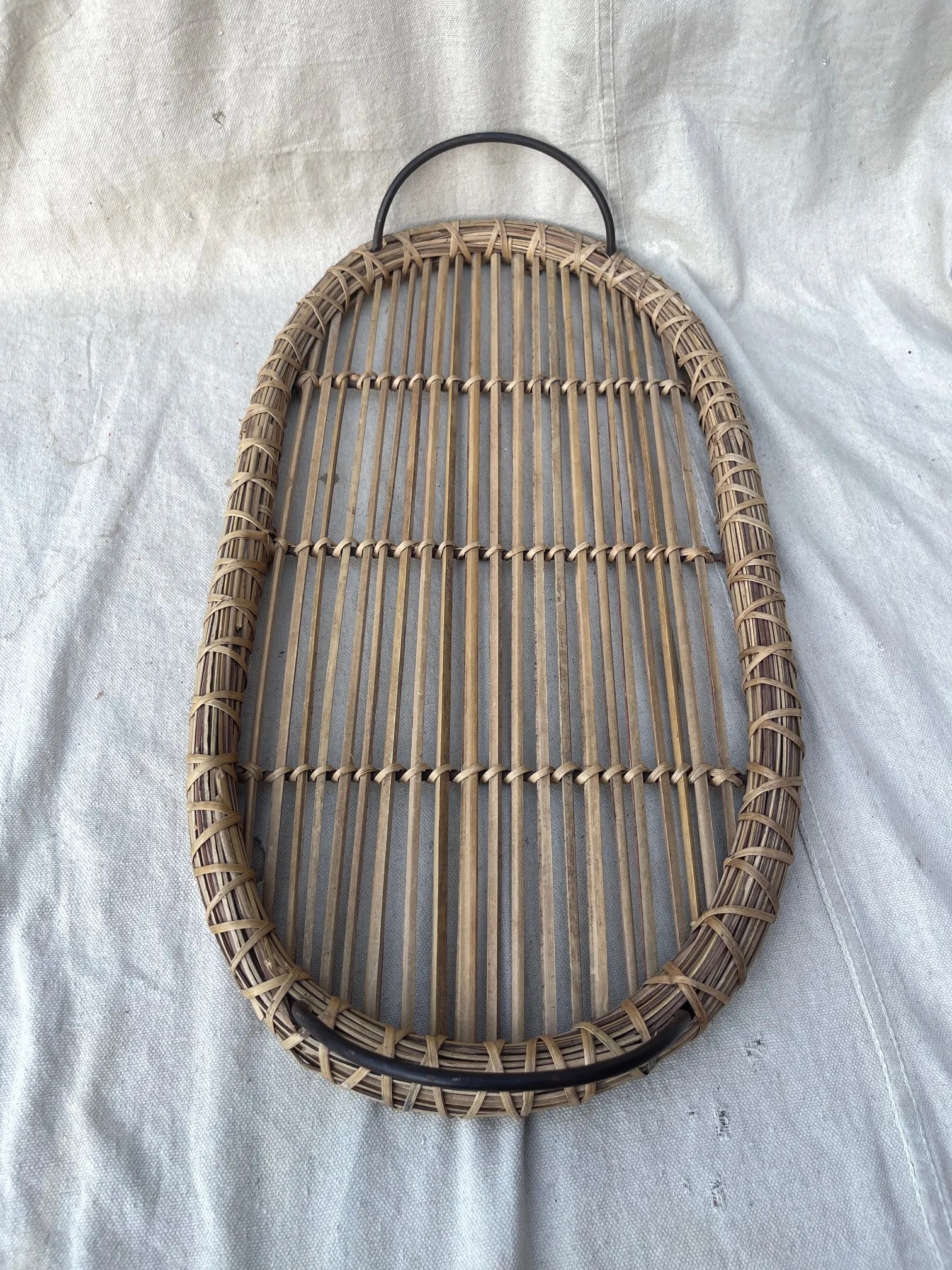 1990s Woven Arurog Rattan Serving Tray - 4