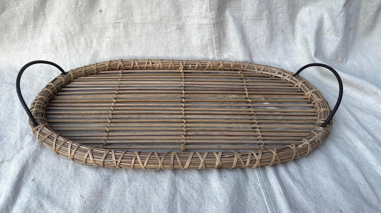 1990s Woven Arurog Rattan Serving Tray - 5