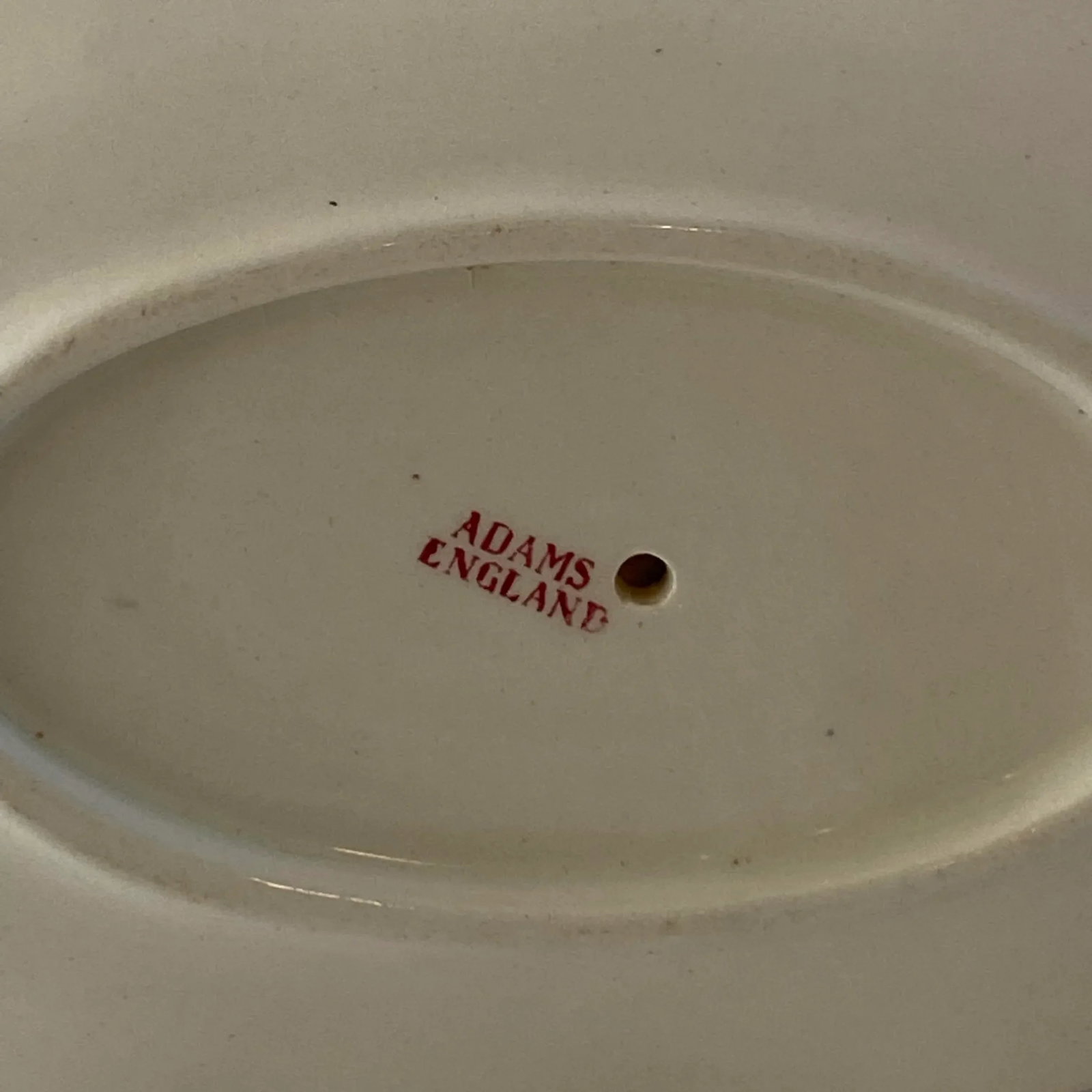 1950s Adams Mazara Red Pink Transferware Gravy Boat & Attached Underplate - 7