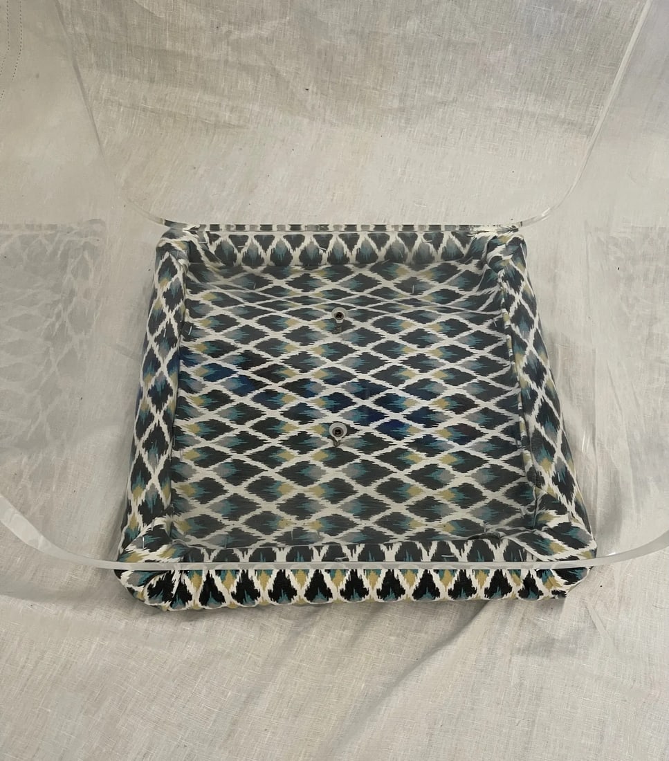 Mid-Century Lucite Upholstered Waterfall Stool/Bench - 6