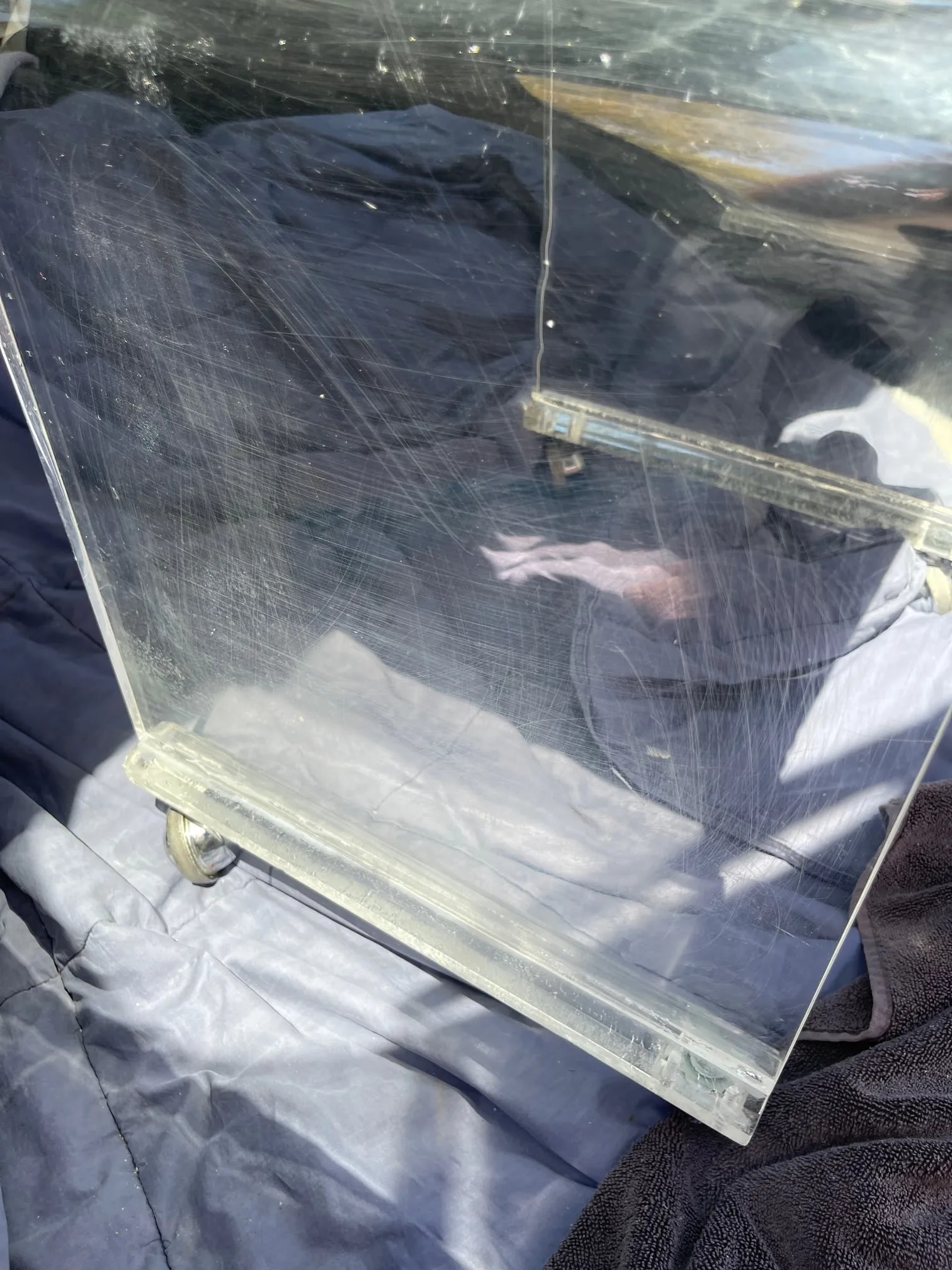 Mid-Century Lucite Upholstered Waterfall Stool/Bench - 7