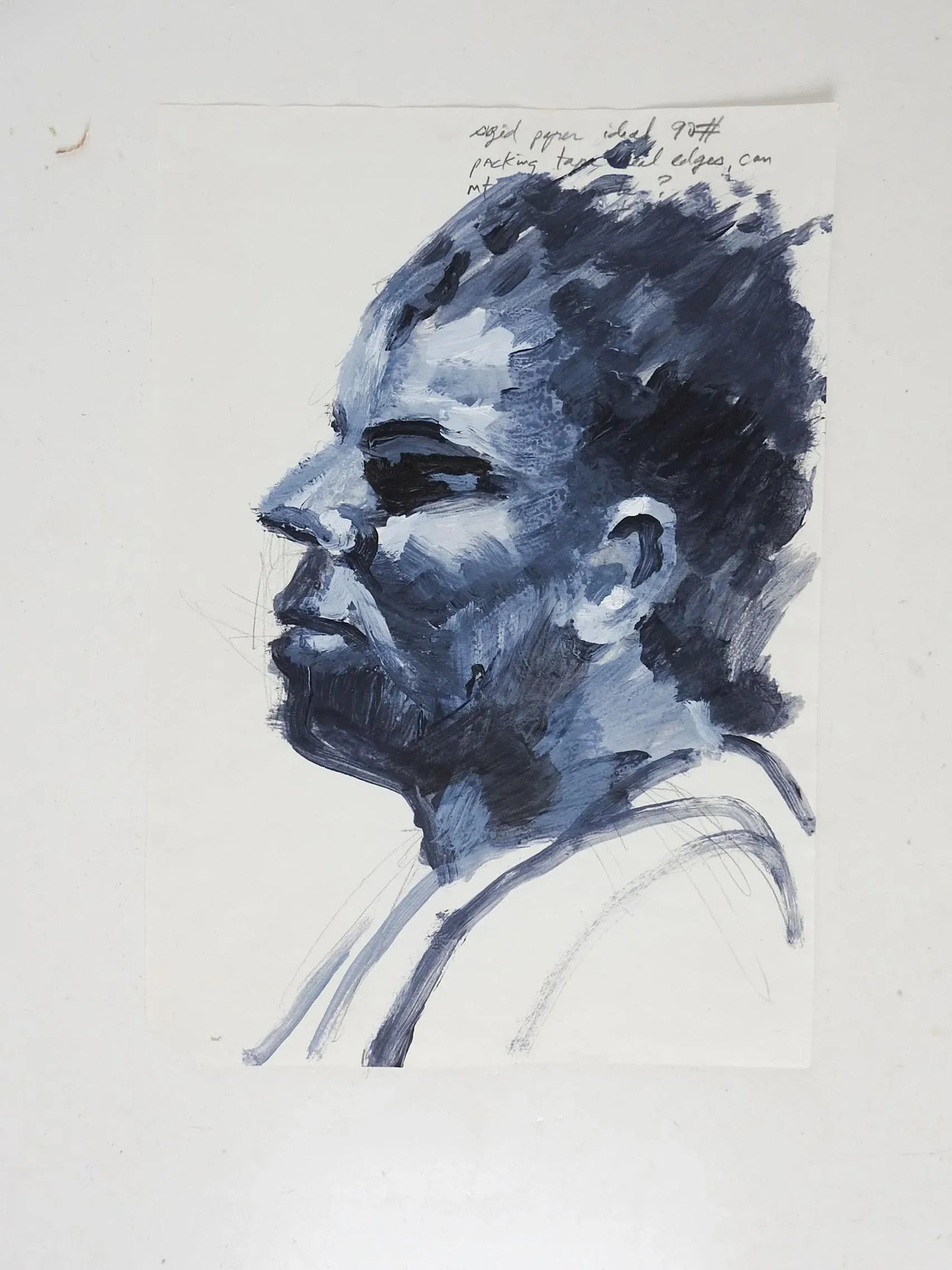 Vintage Blue Man Portrait Painting - 2