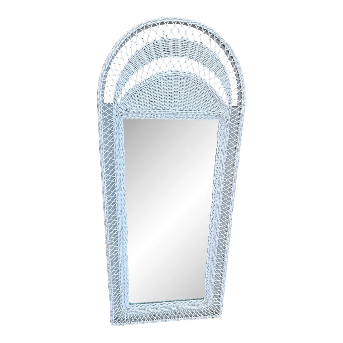 Vintage Henry Link Style White Wicker Mirror (1 of 8)