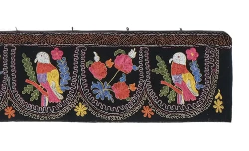 Animal Maotifs Suzani Velvet Table Runner - 3