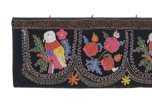 Animal Maotifs Suzani Velvet Table Runner - 4