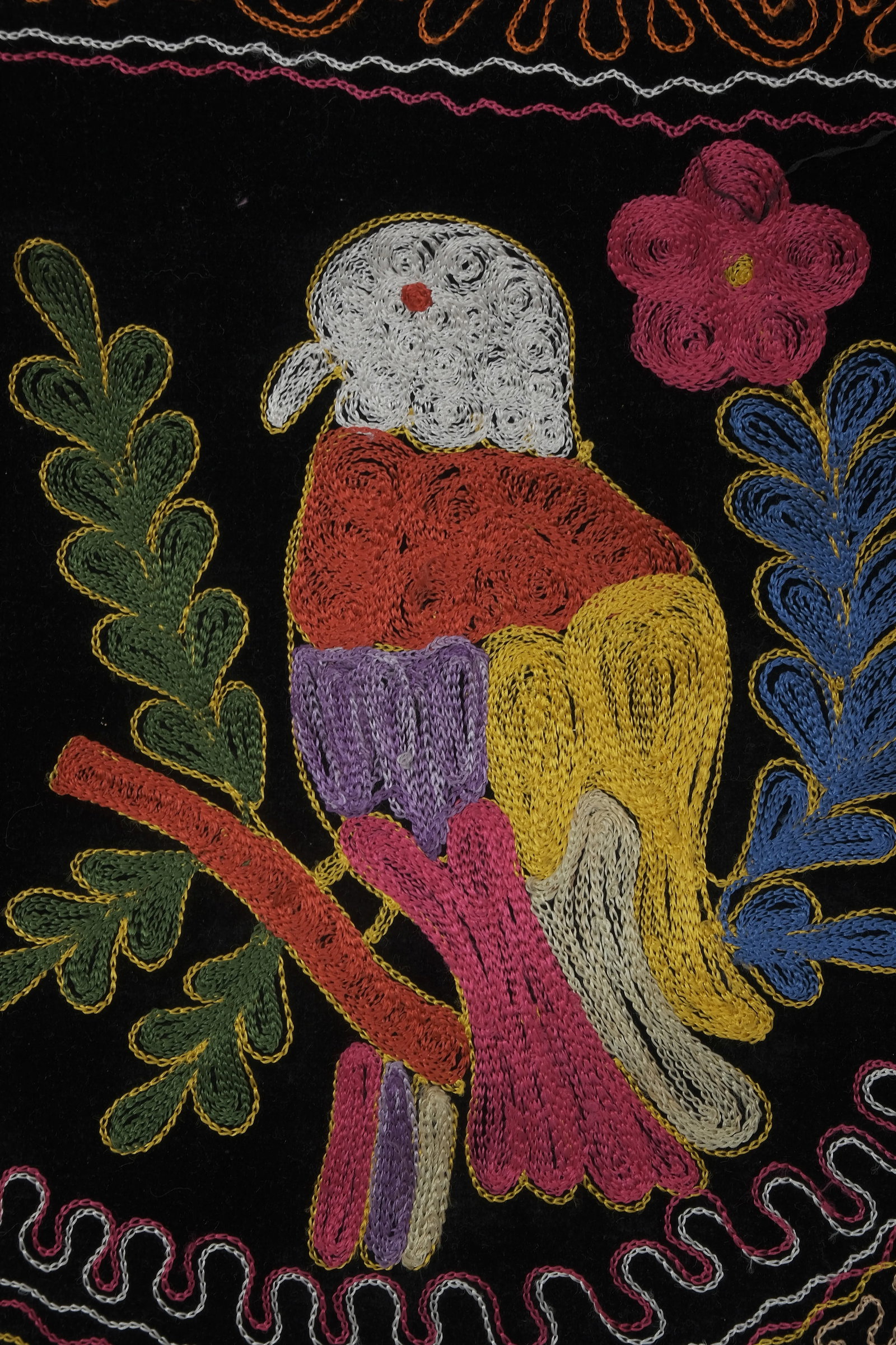 Animal Maotifs Suzani Velvet Table Runner - 7