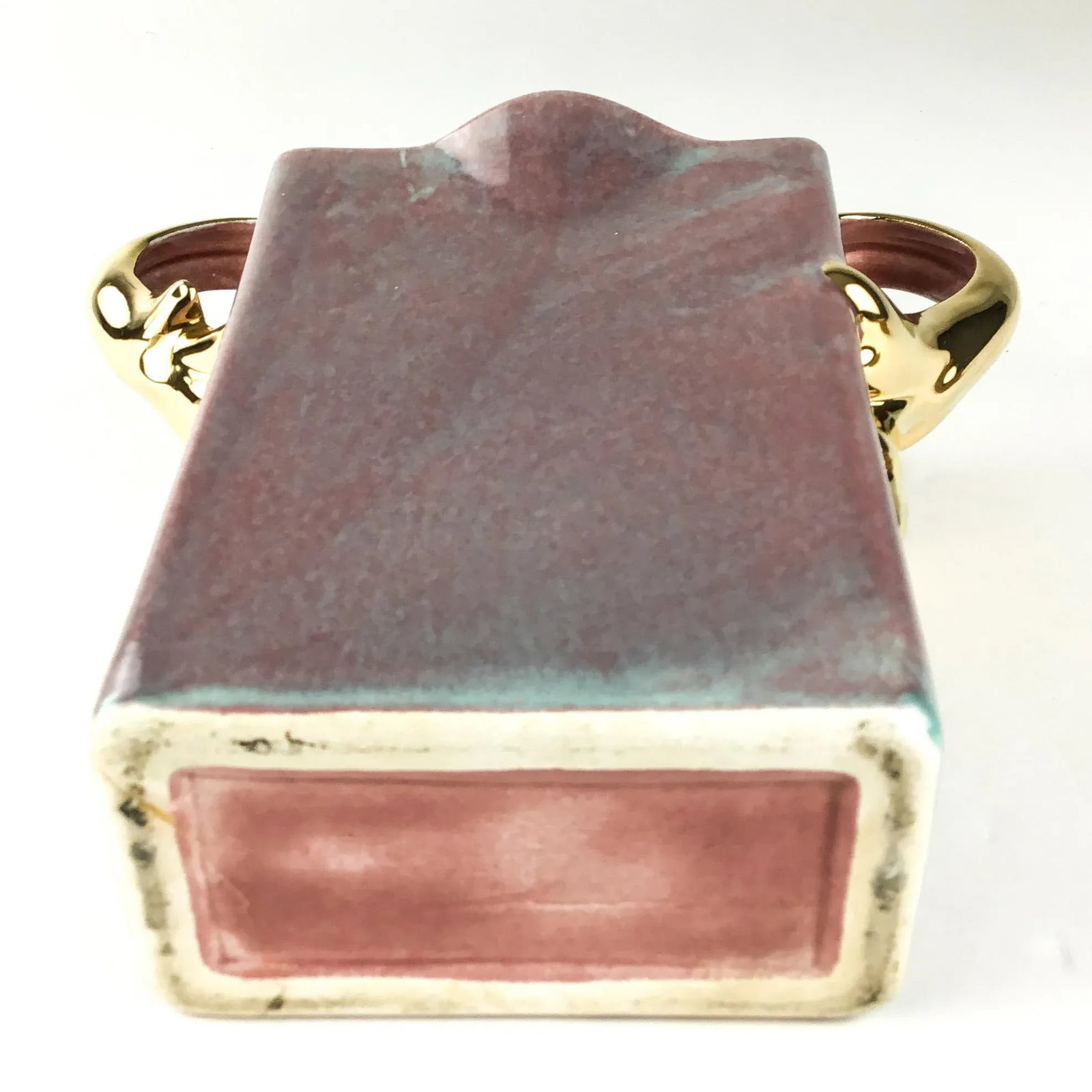 Art Deco Gold Plated Ceramic Vase - 11