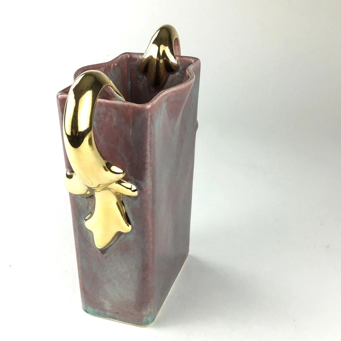 Art Deco Gold Plated Ceramic Vase - 3