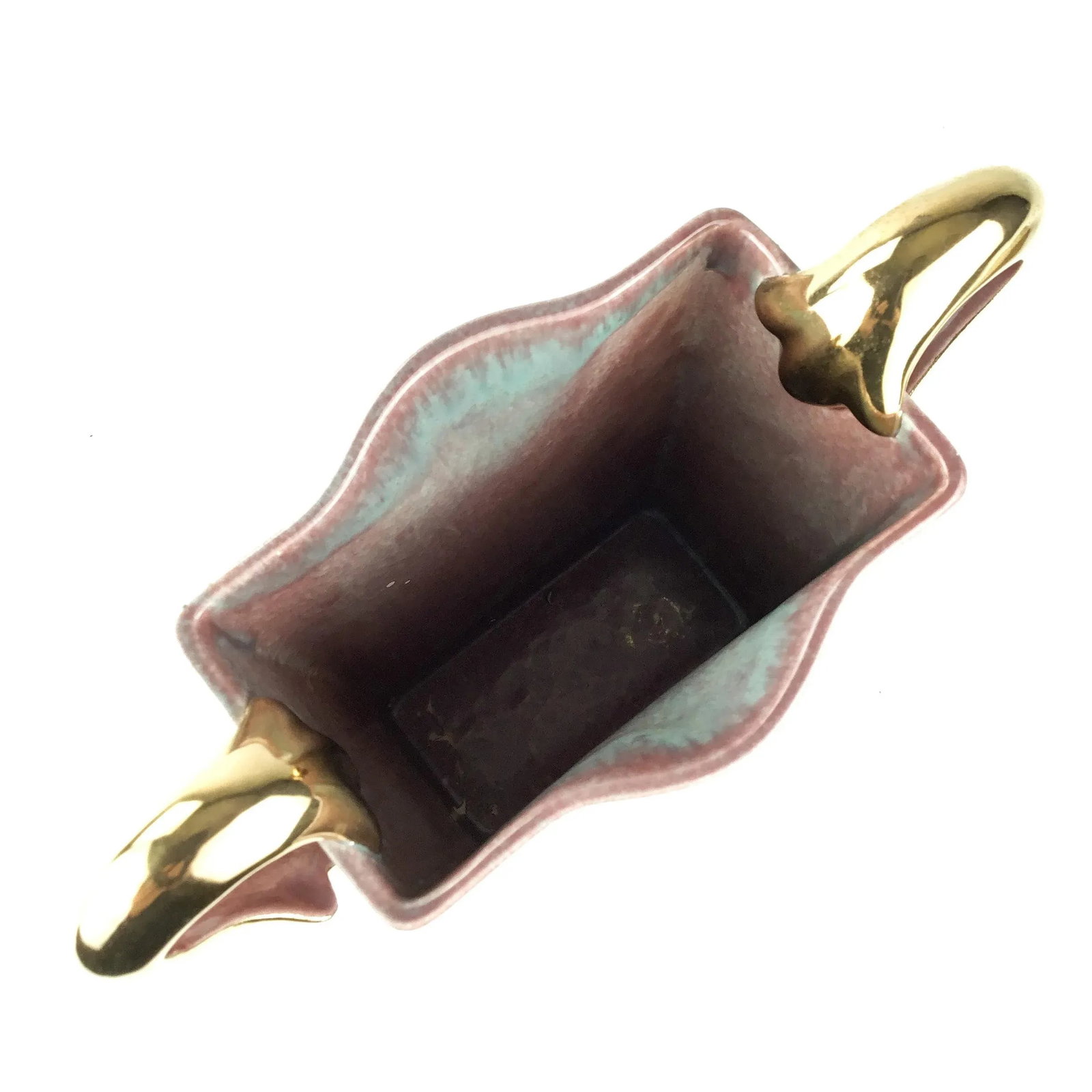 Art Deco Gold Plated Ceramic Vase - 4