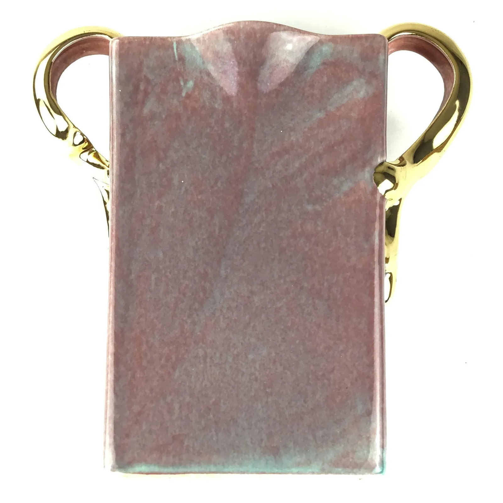 Art Deco Gold Plated Ceramic Vase - 7