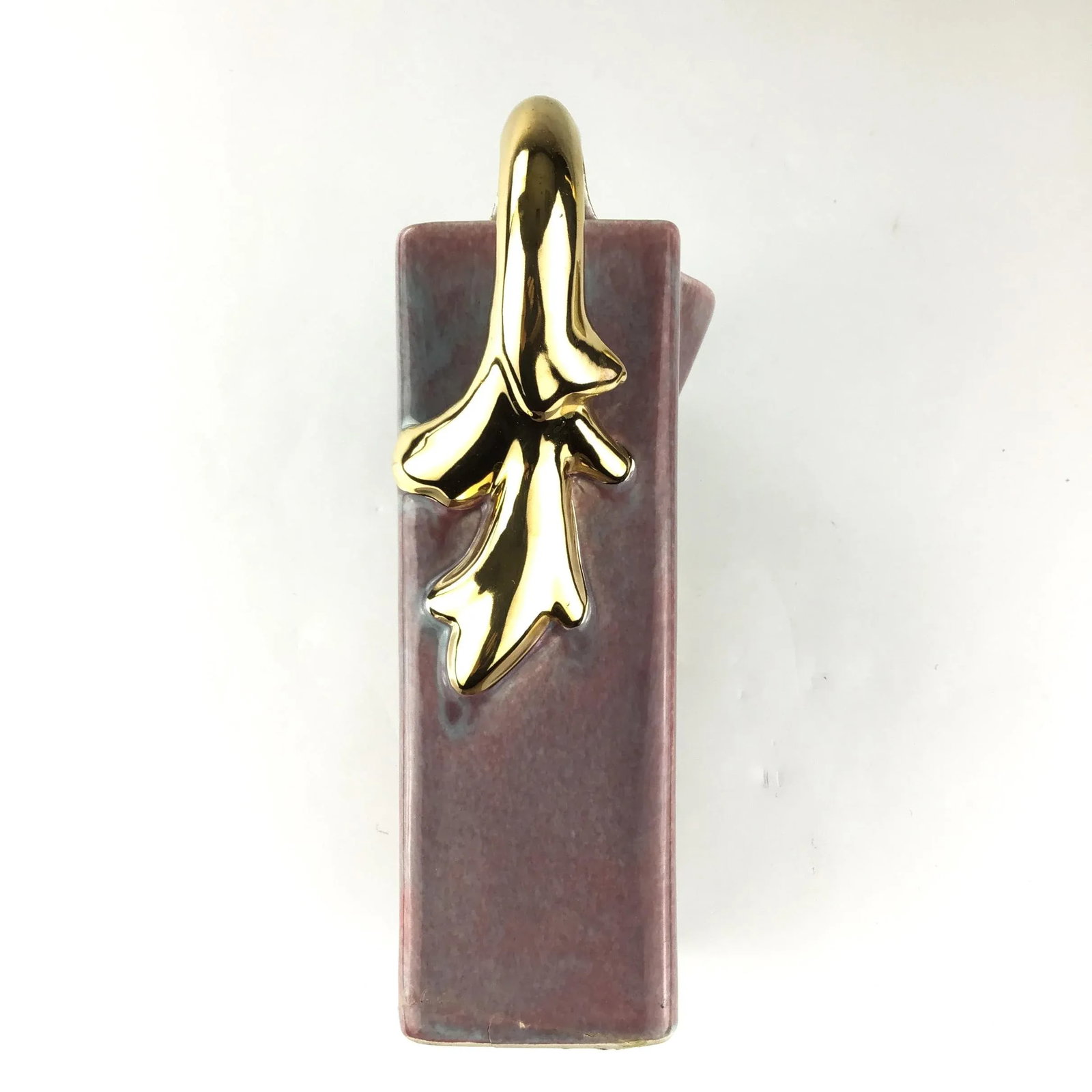 Art Deco Gold Plated Ceramic Vase - 8