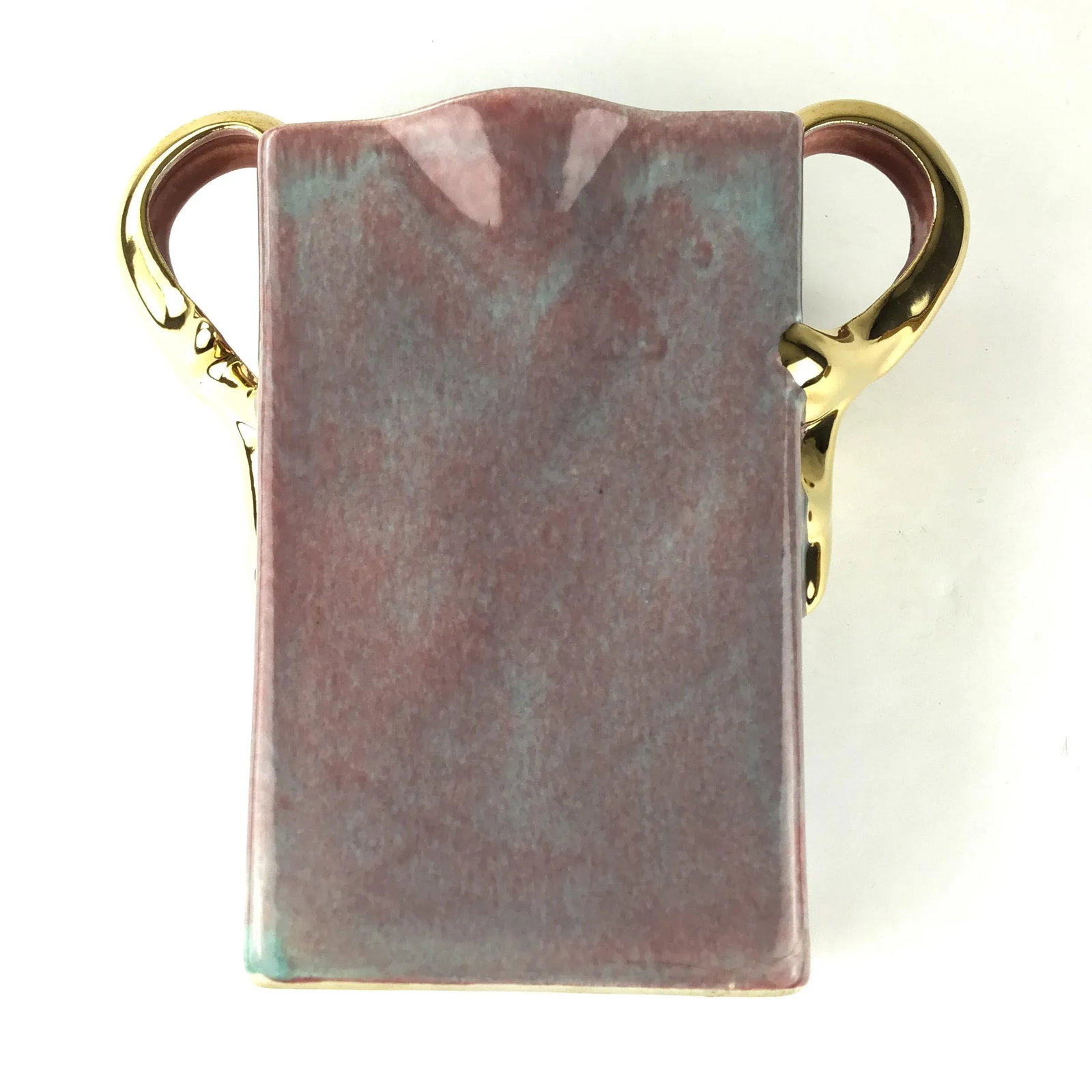 Art Deco Gold Plated Ceramic Vase - 9