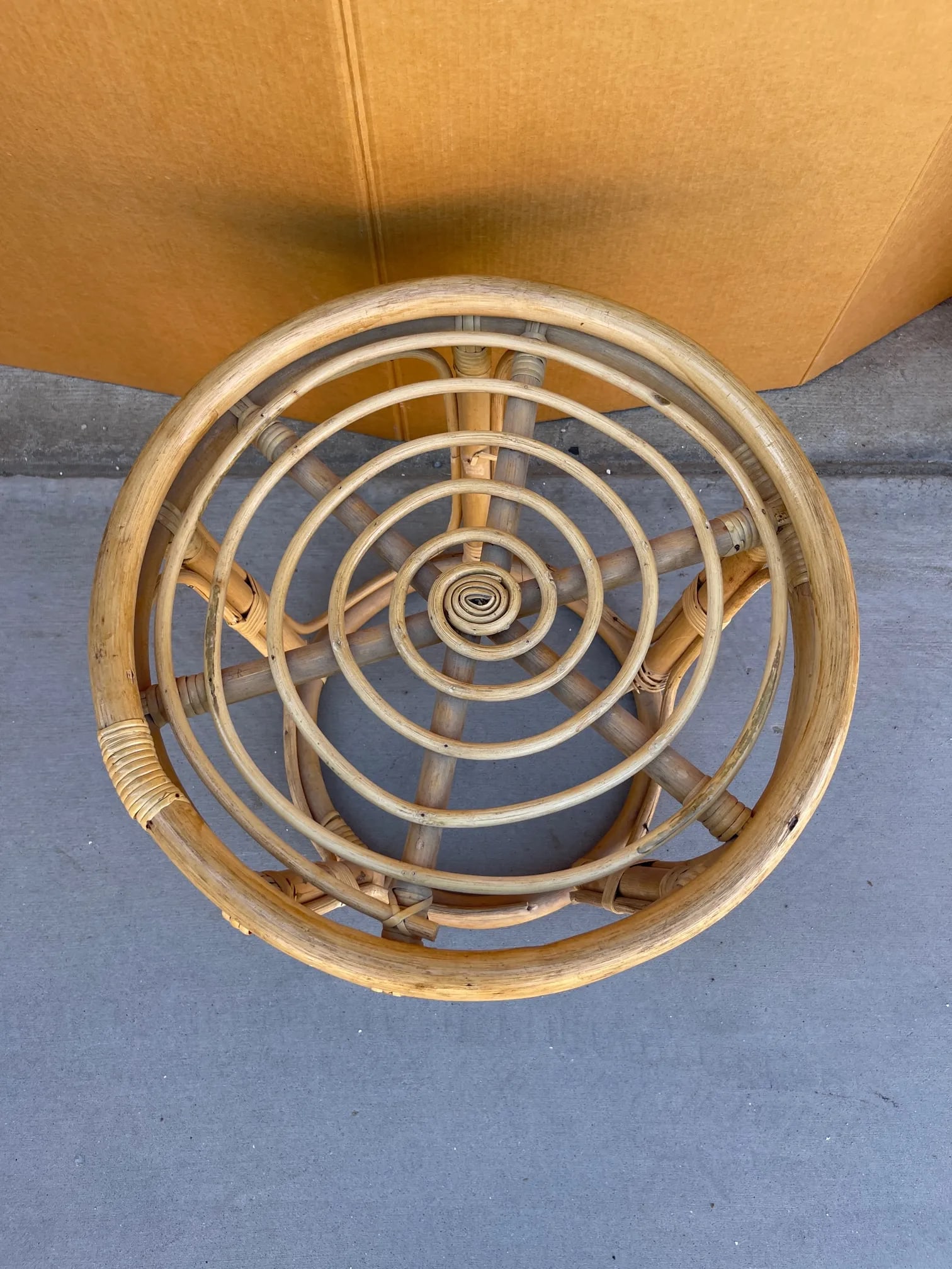 Vintage French European Bent Bamboo Stool - 2