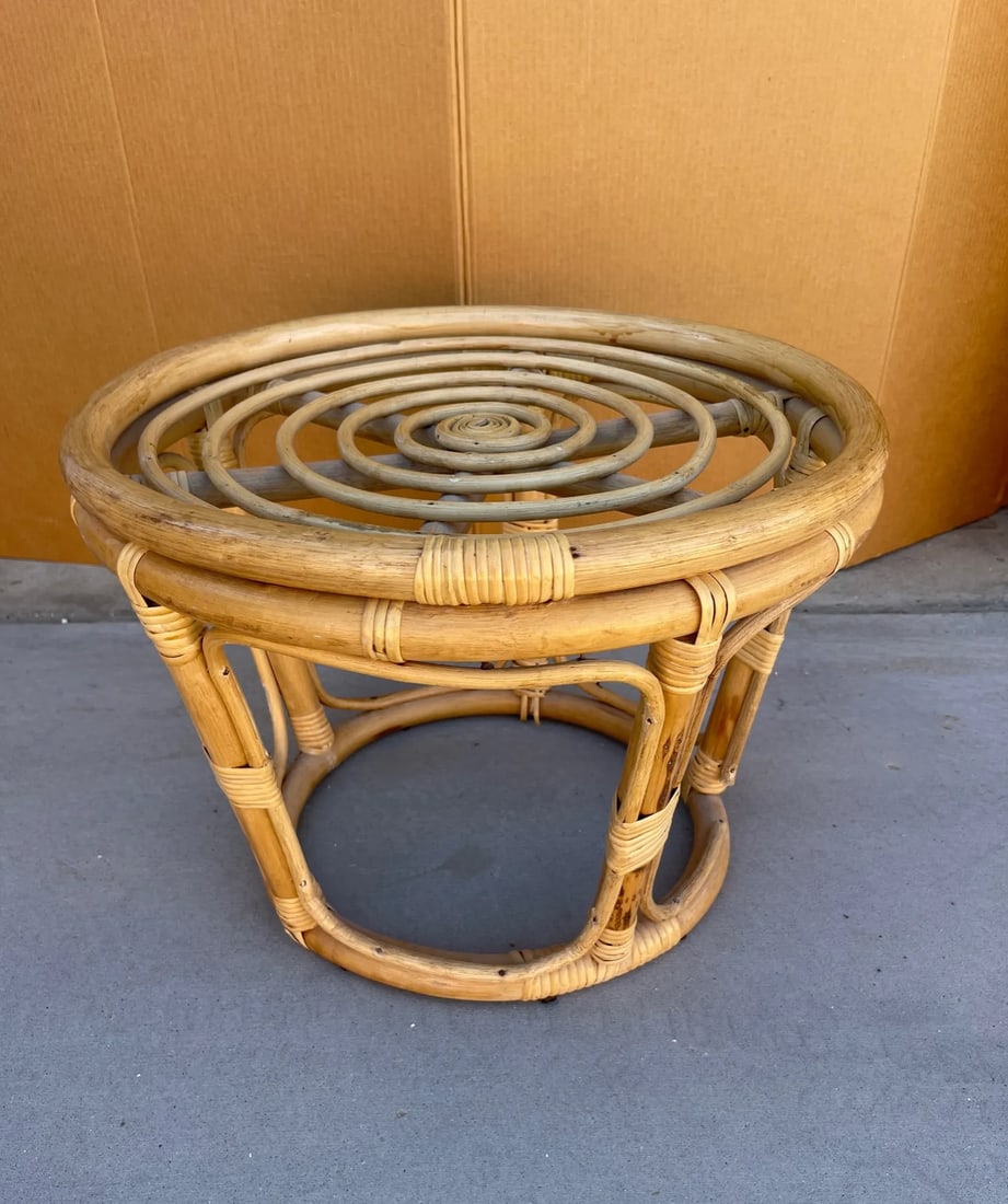Vintage French European Bent Bamboo Stool - 6
