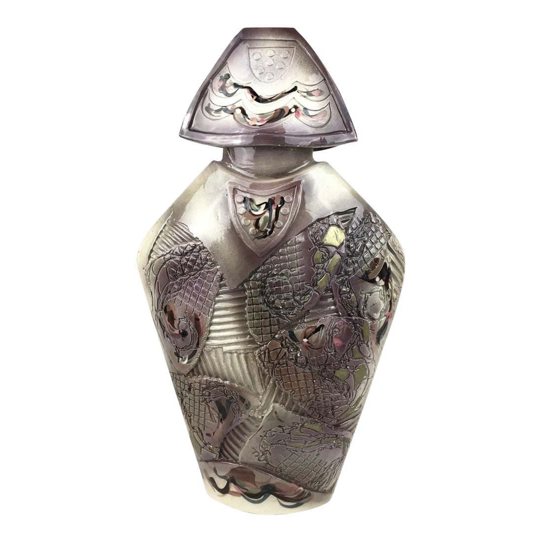 1980's Gail Markiewicz Carved Clay Statue: Professional Ceramicist and Artist Gail Markiewicz of Woodbridge, CT has been working in the medium of clay for the past thirty years, creating beautiful, nonfunctional vessels that showcase her love