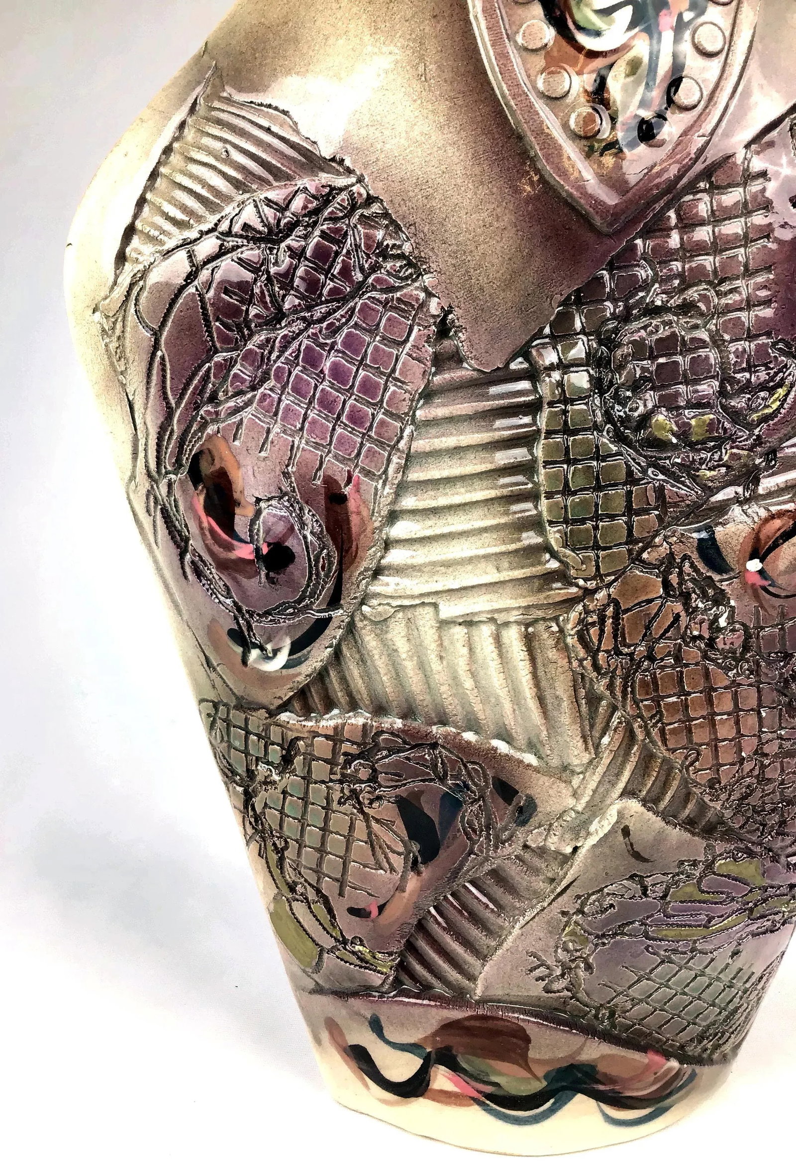 1980's Gail Markiewicz Carved Clay Statue - 8