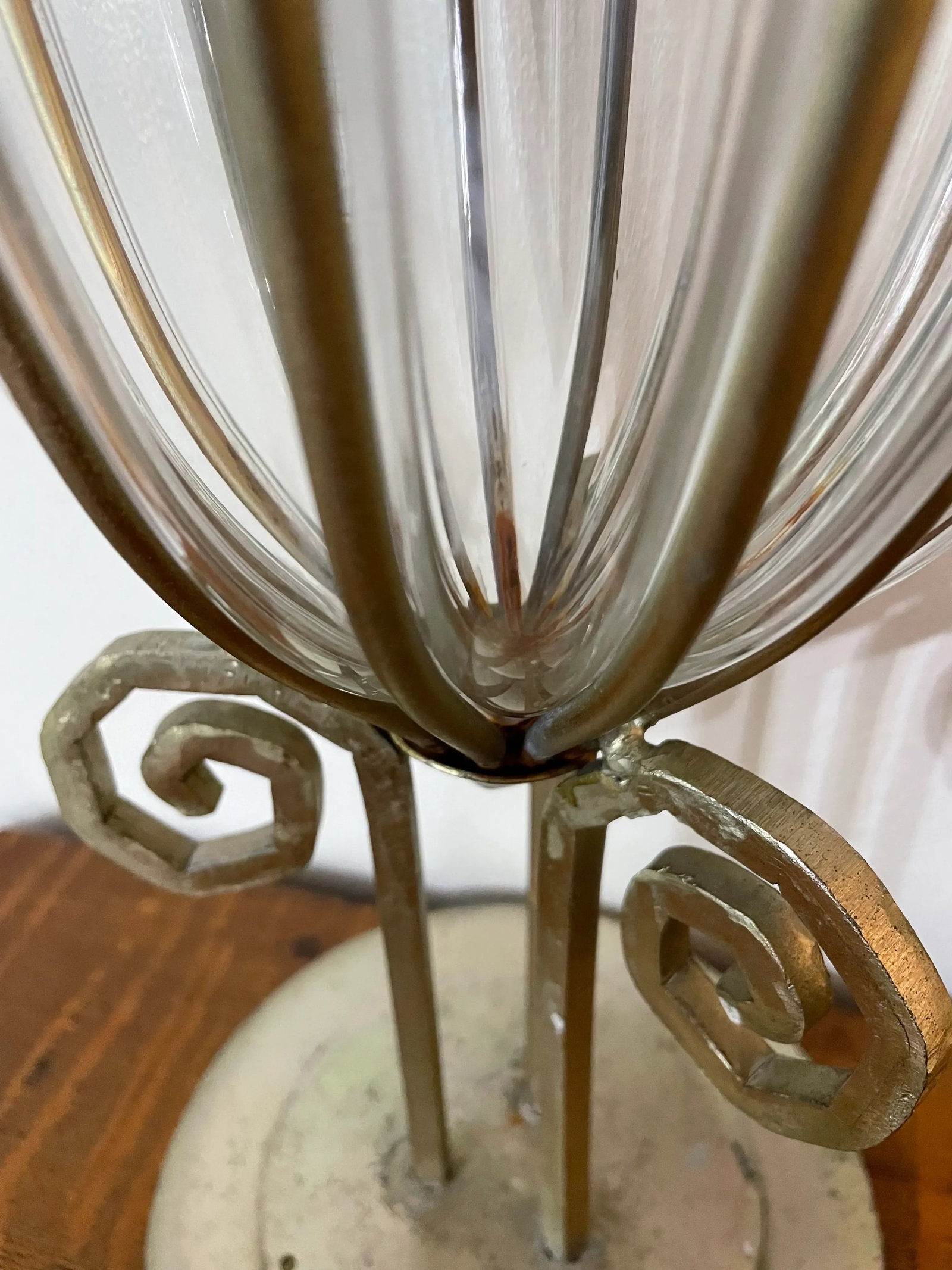 1980's Emilio Robba Cased Glass and Iron Vase - 3