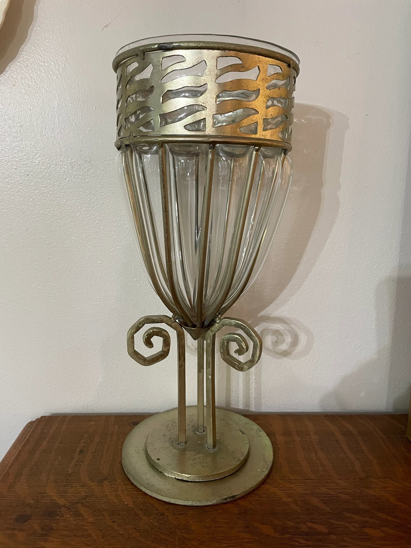 1980's Emilio Robba Cased Glass and Iron Vase - 8