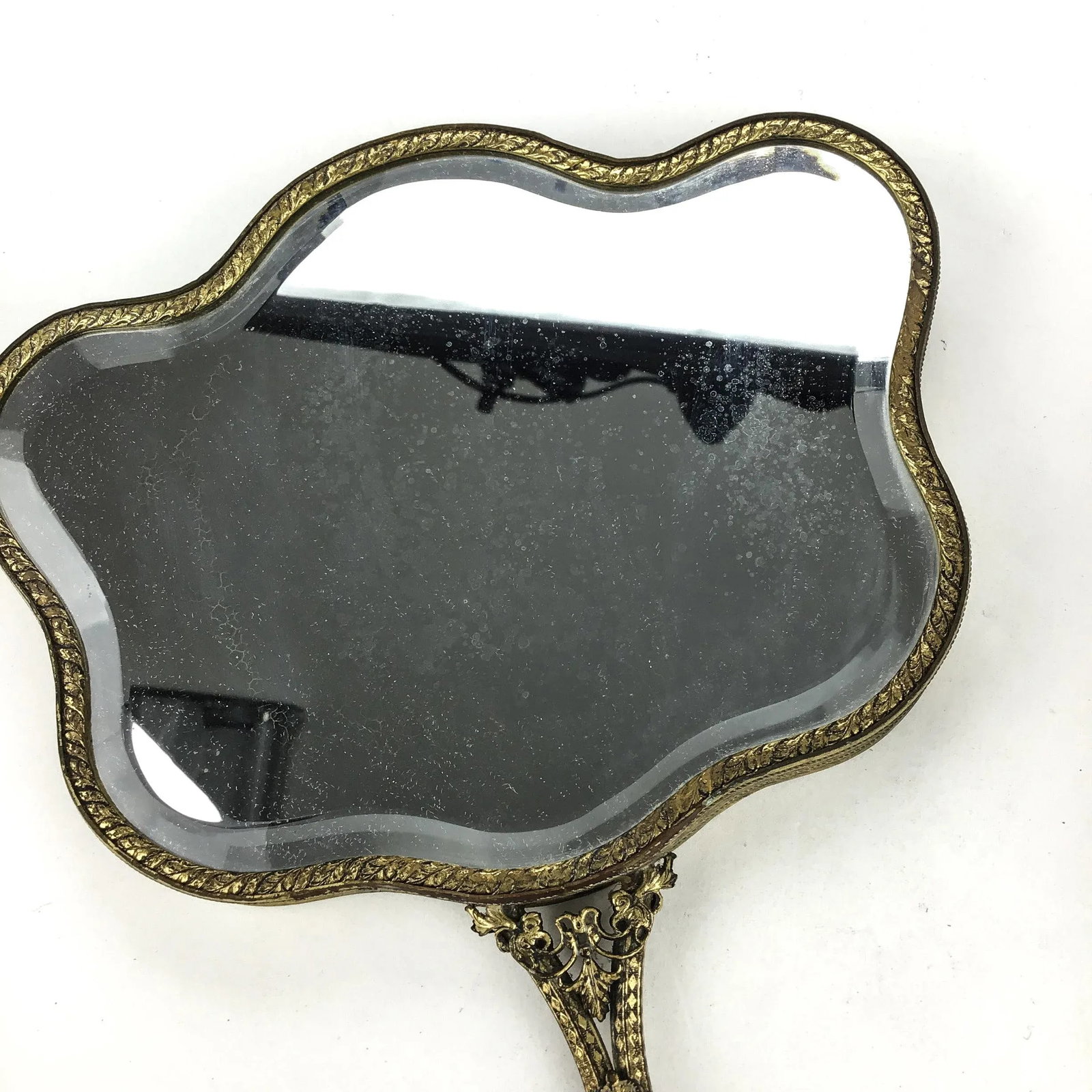 Antique His & Hers Victorian Hand Mirror 3 Piece Brush Set - 12