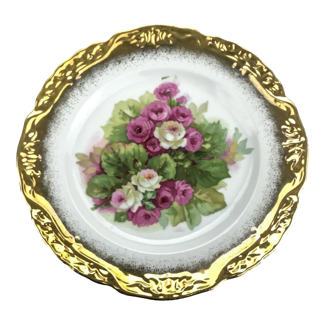 Antique Roses Desert Plate Gold Rimmed (1 of 10)