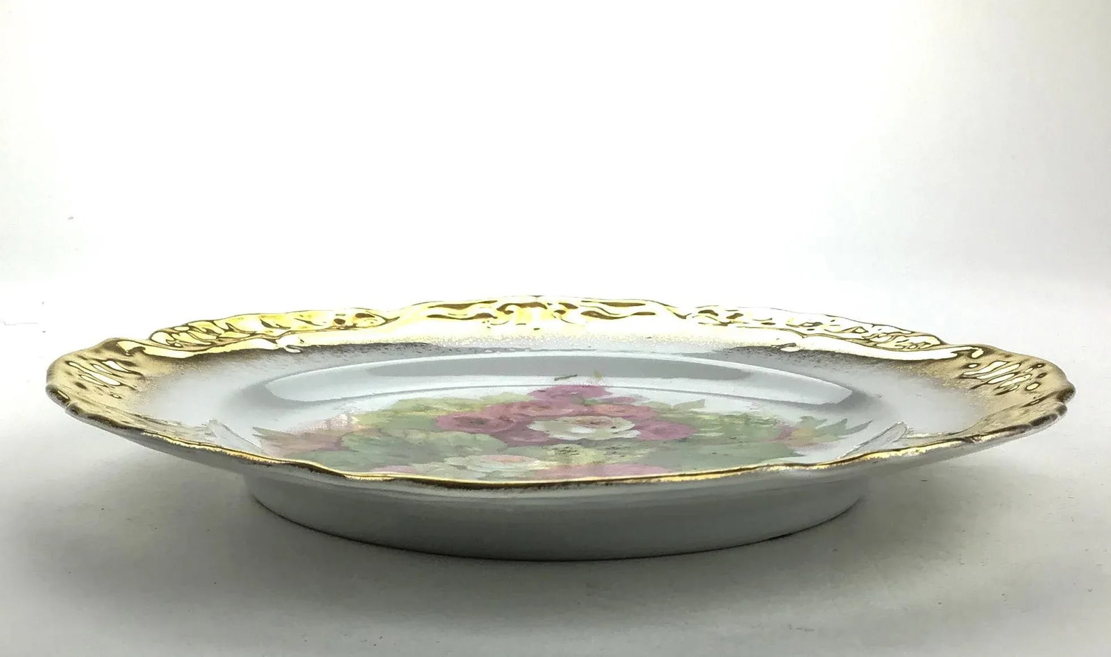 Antique Roses Desert Plate Gold Rimmed - 3