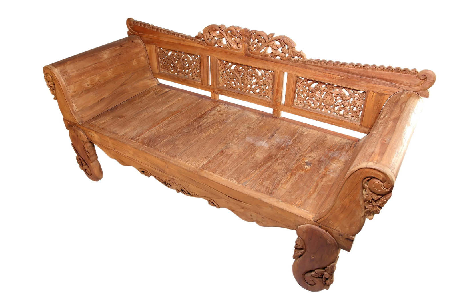 Bali Teak Daybed With Hand Carved Rails 24 - 2