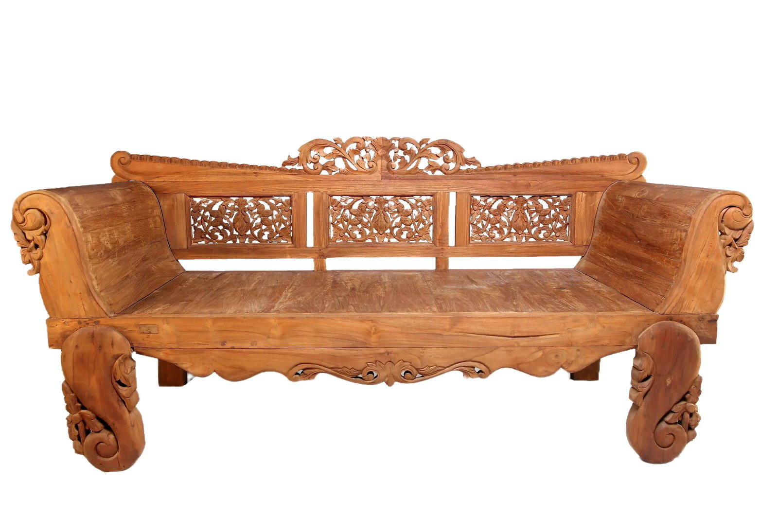 Bali Teak Daybed With Hand Carved Rails 24 - 5