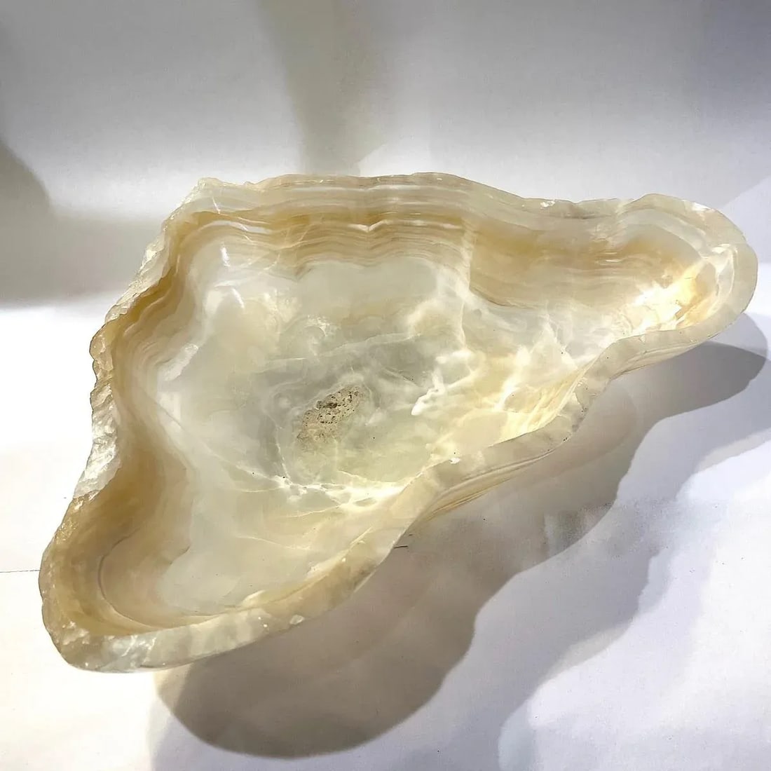 Vintage Carved Onyx Live Edge Bowl - 3