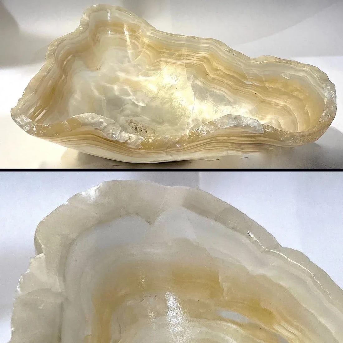 Vintage Carved Onyx Live Edge Bowl - 4