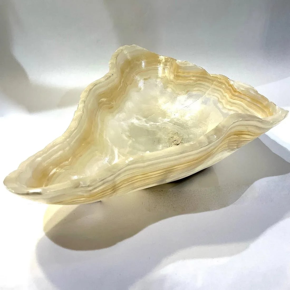 Vintage Carved Onyx Live Edge Bowl - 5