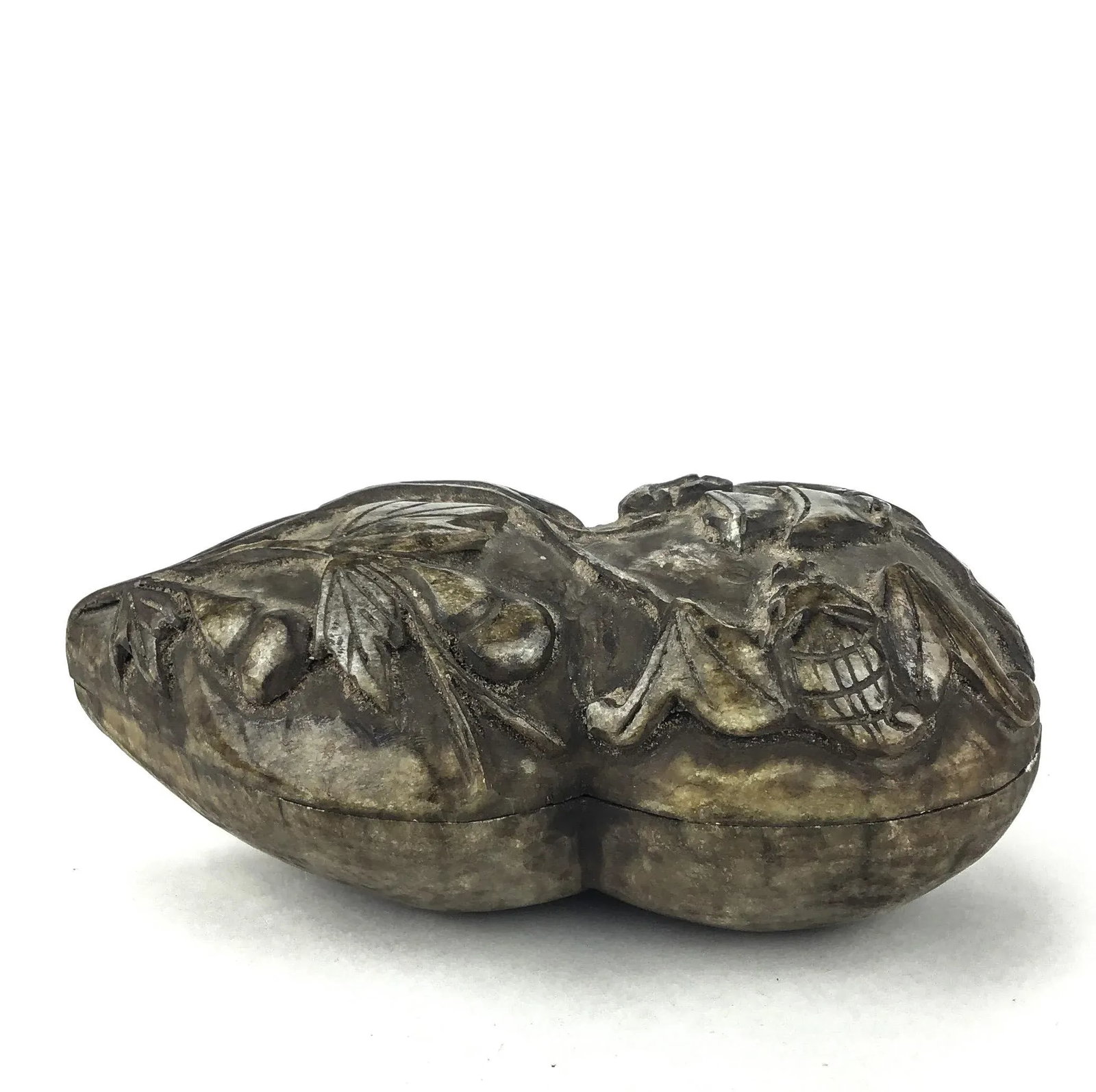 Chinese Antique Carved Soapstone Covered Vessel - 2